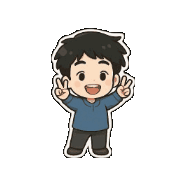 a little boy is giving a peace sign with his hands .