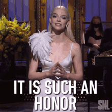 It Is Such An Honor To Be Here Anya Taylor Joy GIF - It Is Such An Honor To Be Here Anya Taylor Joy Saturday Night Live GIFs