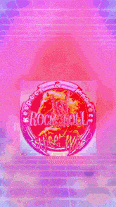 a purple circle with a hand making a rock and roll sign on it