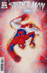 a comic book cover for spider-man india with a spider on it