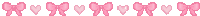 a pixel art of pink hearts on a white background