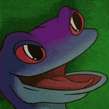 a cartoon of a frog with its mouth open