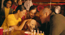 Petting Dog Puppy GIF - Petting Dog Puppy Family Pet GIFs