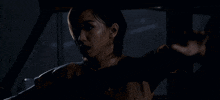a blurry photo of a woman in a car