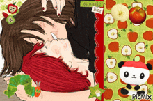 a drawing of a couple kissing with a tag that says snuggle bug on it