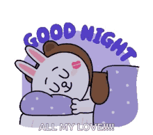 Good Night All My Love GIF - Good Night All My Love Cony And Brown GIFs