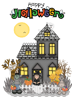 Happy Halloween Haunted House Sticker - Happy Halloween Haunted House Moon Stickers