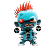 a cartoon character with a mohawk has a speech bubble that says baby ba