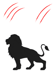 a black lion stands in front of a shield with the year 1987 on it