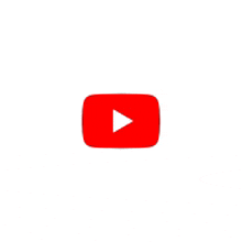 a red youtube icon with a play button in the middle on a white background .