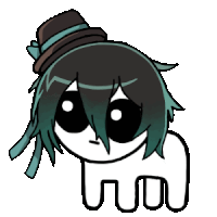 a drawing of a person with a hat on
