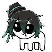 a drawing of a person with a hat on