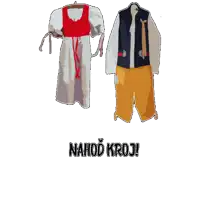 a drawing of a woman 's dress and a man 's vest with the words nahod kroj written below them
