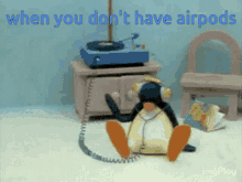 Airpods Broke GIF - Airpods Broke Penguin GIFs