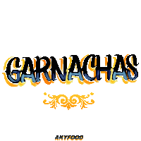 a blue and yellow logo for garnachas with akyfood below it