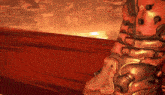 a close up of a person 's leg in a video game scene