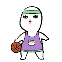 Sporty Basketball Player Sticker - Sporty Basketball Player Bouncing Ball Stickers