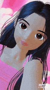 a picture of a cartoon girl with the name zepeto on it