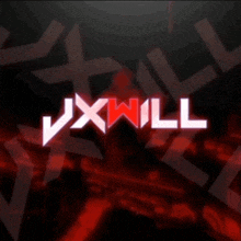a red and white logo that says vxwill on a black background