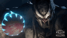 a poster for predator killer of killers shows a monster