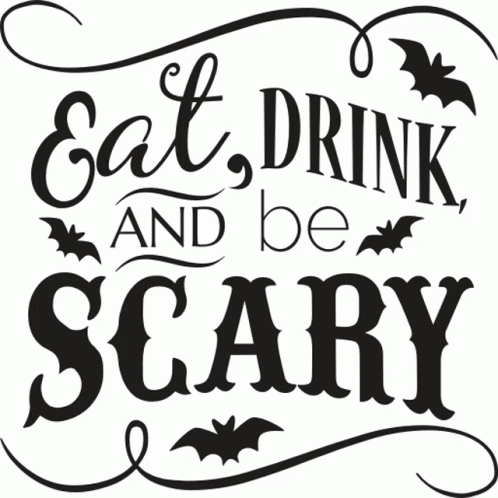 Eat Drink And Be Scary Halloween Party Sticker - Eat Drink And Be Scary ...