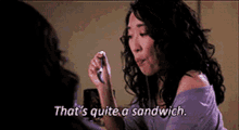 Greys Anatomy Cristina Yang GIF - Greys Anatomy Cristina Yang Thats Quite A Sandwich GIFs