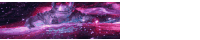an astronaut is flying through a purple and pink galaxy