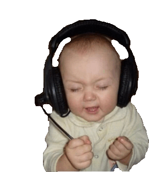 Baby Headphones Sticker - Baby Headphones Shake Stickers