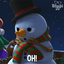 Oh Barry The Snowman GIF - Oh Barry The Snowman Blippi Wonders - Educational Cartoons For Kids GIFs