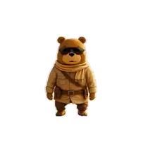 a teddy bear with sunglasses and a scarf says happy fathers day