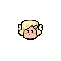 a cartoon drawing of a girl with blonde hair and glasses crying .