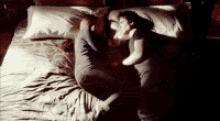 Ian Somerhalder Cant Sleep GIF - Ian Somerhalder Cant Sleep Nina Dobrev GIFs