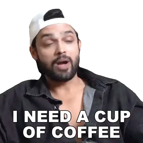 I Need A Cup Of Coffee Parth Samthaan Sticker - I Need A Cup Of Coffee Parth Samthaan Pinkvilla Stickers
