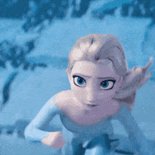 a close up of a cartoon character 's face with a blue background