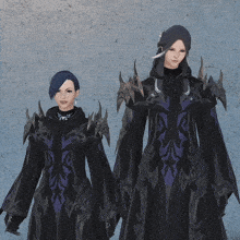 two women standing next to each other with the words dew et written above them