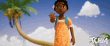 animation fun girl black kid