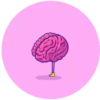 a cartoon illustration of a brain with arms and legs on a pink background .