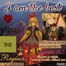 a poster that says i am the best with a picture of a girl