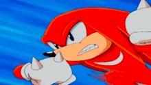 knuckles the echidna from sonic the hedgehog is flying through the air