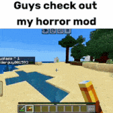 a screenshot of a video game with the words guys check out my horror mod below it