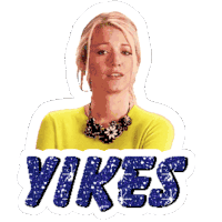 a sticker of a woman with the word vikes