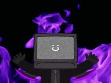 a cartoon character has a smiley face on the screen