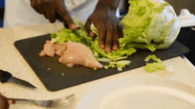 Cutting Lettuce Cross Contamination GIF - Cutting Lettuce Cross Contamination Raw Chicken GIFs