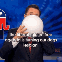 Liberal Agenda GIF - Stephen Colbert Liberals Helium GIFs