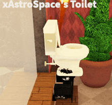 a computer generated image of a toilet with the words xastrospace 's toilet written above it