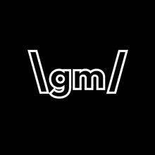 a white logo on a black background says local