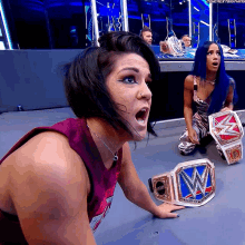 Sasha Banks Raw Womens Champion GIF - Sasha Banks Raw Womens Champion Bayley GIFs