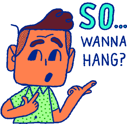Unsure Chip Asks So Wanna Hang In English Sticker - Hopeless Romance101 Ask Date Stickers