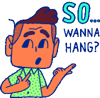 Unsure Chip Asks So Wanna Hang In English Sticker - Hopeless Romance101 Ask Date Stickers