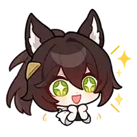 a cartoon drawing of a girl with cat ears and green eyes